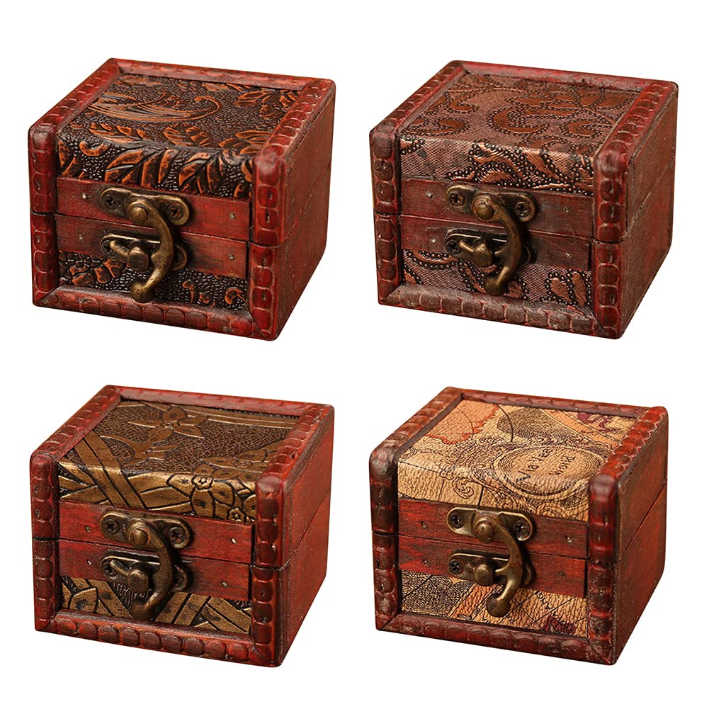 Amazon.com: Surakey 4 Pieces Antique Wooden Storage Vintage Boxes